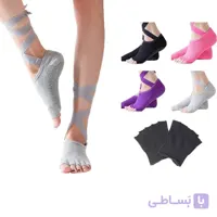 جوراب یوگا و پیلاتس بند دار نخی کدJOR60
