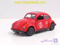 ماشین فلزی فولکس واگن بیتل کوچک قرمز (VOLKSWAGEN BEETLE 1:48)(4362C) | ماکت فلزی عقب‌کش
