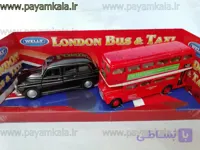ماشین فلزی ست اتوبوس لندن و تاکسی (LONDON BUS AND TAXI BY WELLY)بزرگ