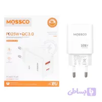 آداپتور شارژ سریع Mossco IC-52 | شارژر دو پورته PD + QC 25W