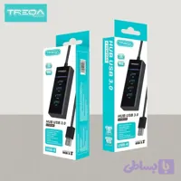 هاب 4 پورت USB 2.0 ترکا (TREQA) مجهز به کلیدپاور