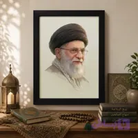 قاب عکس شیشه ای رهبر شهید انقلاب اسلامی اندازه A4