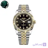 ست ساعت رولکس دیت جاست مردانه و زنانه صفحه مشکی 2649