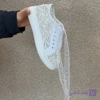 کفش ونس عروس توری لژ کوتاه کد 2408