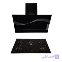 ست اجاق گاز رومیزی شیشه فندک دار و هود لمسی کنترل دار