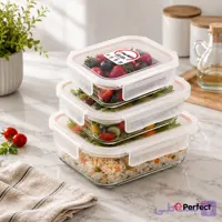 ظرف نگهدارنده Perfect home ست 3 پارچه P5400-R بدون جعبه کادویی