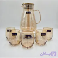 پارچ و لیوان پیرکس دلی طرح شامپاینی لیوان ته سنگین مدل | DELI GPH32-1700/L7