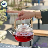 قوری پیرکس دسته بامبو شعله مستقیم 1 لیتری