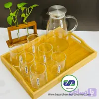 پارچ و لیوان پیرکس دلی طرح ساده مدل | DELI GPH28/L7 320ML