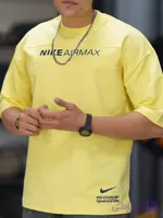 تیشرت دو نخ پنبه vip مدل nike مردانه لیمویی کد1718