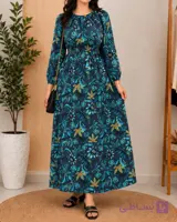 پیراهن ساحلی گلدار نخی زنانه 7628