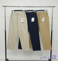 شلوار کتان کمرکش دمپا ساده