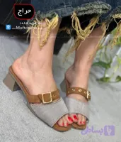 حراج صندل زنانه مراکشی عسلی پاشنه دار کد 1088