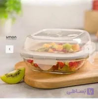 ظرف شیشه ای مربع دربدار 2/3 لیتر لیمون الوان