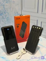 پاور بانک |باطری لیتیوم پلیمرPOWER BANK AH-A1 10000 MAH 22.5 4 CABLES AND DIGITAL SUPER FAST BLACK