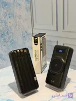 پاور بانک | باتري ليتيوم پليمر POWER BANK WIRELESS YM-1128 20000 MAH 22.5 4CABLELS AND digital SUPER FAST BLACK