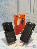 پاور بانک |باطری لیتیوم پلیمر POWER BANK AH-A2 20000 MAH 22.5 4 CABLES AND DIGITAL SUPER FAST BLACK