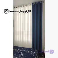 پرده پذیرایی ست کامل پنجره 2 متری مخمل کالیفرنیا و حریر ساده