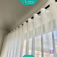 پرده حریر مات مدل مینیمال همراه نوار و دوخت
