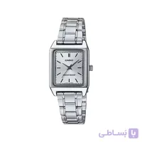 ساعت مچی زنانه کاسیو فلزی نقره ای قاب مربع LTP-V007D-7E