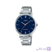 ساعت مچی زنانه کاسیو فلزی نقره ای صفحه سرمه ای LTP-VT01D-2B