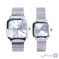 ساعت عقربه ای ست فلزی سیتیزن نقره ای قاب مربع GL 0015/2