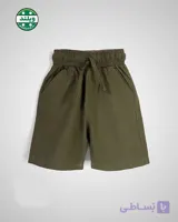 شلوارک لینن پسرانه بچه گانه رنگ یشمی 7 تا 10 سال
