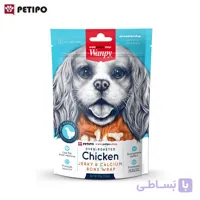 تشویقی سگ رول استخوان کلسیم دار با طعم مرغ ونپی (Wanpy Chicken Jerky & Calcium Bone Wrap Dog Treats) وزن ۱۰۰ گرم