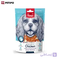 تشویقی سگ رول استخوان کلسیم دار دورپیچ طعم مرغ ونپی (Wanpy Chicken Jerky & Calcium Bone Twists Dog Treats) وزن ۱۰۰ گرم