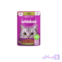 پوچ گربه ویسکاس Whiskas با طعم گوشت بره وزن 85 گرم