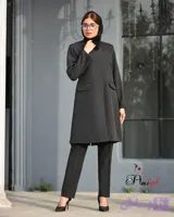 مانتو شلوار اداری آستردار بزیاق ترک مدل درنا