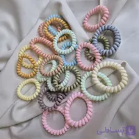 کش مو فنری سیم‌تلفنی پاستلی مات و براق (ضد موخوره)