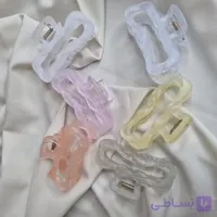 گیره مو طرح درهم‌تنیده موجی نیمه‌شفاف
