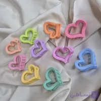 گیره مو طرح قلب توخالی رنگی
