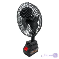 پنکه شارژی فلزی رومیزی ولومی با باتری 7200mAh (مشکی)