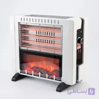 بخاری برقی فن دار طرح شومینه | ترموستات و قطع کن ایمنی