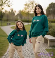 بلوز و‌شلوار دخترانه نیلوفری سایز بزرگ