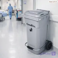 سطل زباله لوکس پدال دار و چرخ دار