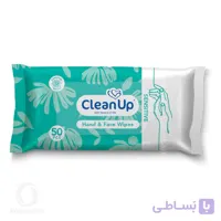 دستمال مرطوب دست و صورت CLEAN UP پوست حساس 15 عددی