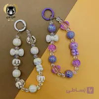 آویز گوشی کریستالی وارداتی همراه هولدر طرح عروسکی