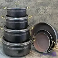سرویس قابلمه 11 پارچه فوق سنگین و سایز بزرگ پاراب دسته فلزی