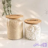 سطل پیرکس درب بامبو