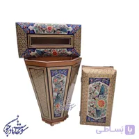 ست رومیزی خاتم مدل گل و مرغ
