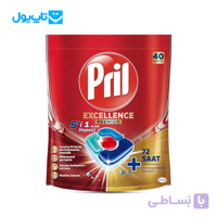 قرص ماشین ظرفشویی پریل Pril مدل Excellence Premium 5in1 اکسلنس پرمیوم بسته 40 عددی