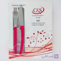 کارد و چنگال میوه خوری سی اند اس کد 8856 رنگ سفید