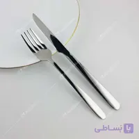کارد و چنگال میوه خوری یونیک مدل سرامیکی طرح مروارید بنفش دودی