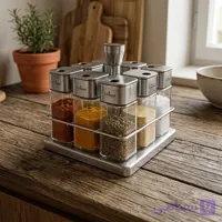 ست ادویه 8تایی شیشه مربع گردان UN-1623