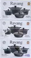 سرویس قابلمه گرانیتی ۸ پارچه راونگ مدل RA9051 با درب پیرکس