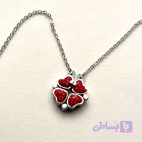 گردنبند نقره دوحالته, دو رو و دو رنگ مدل «قلب‌ شبدر جادویی»