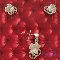 نیم‌ست نقره طرح شبدر شانس (Lucky Clover Set)